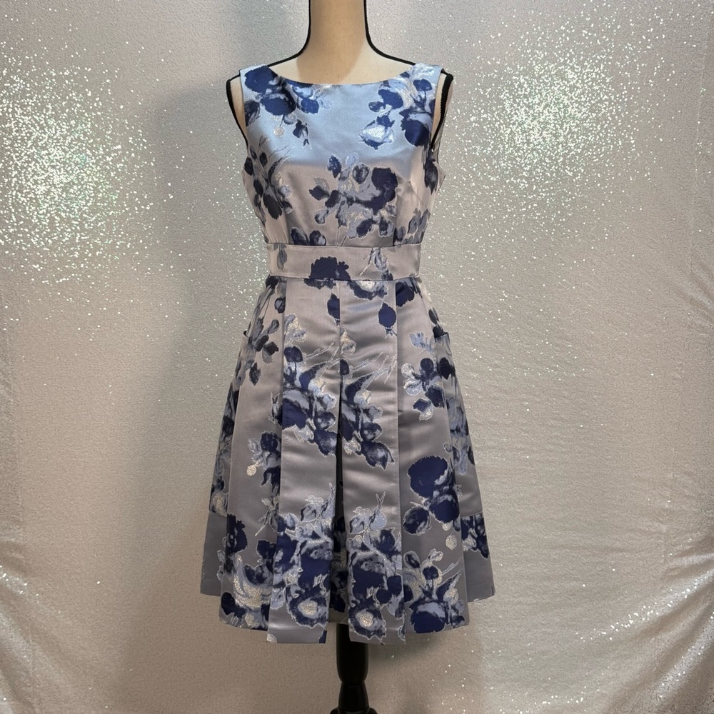 Eliza J Blue Floral Midi Dress - Picture 10 of 16